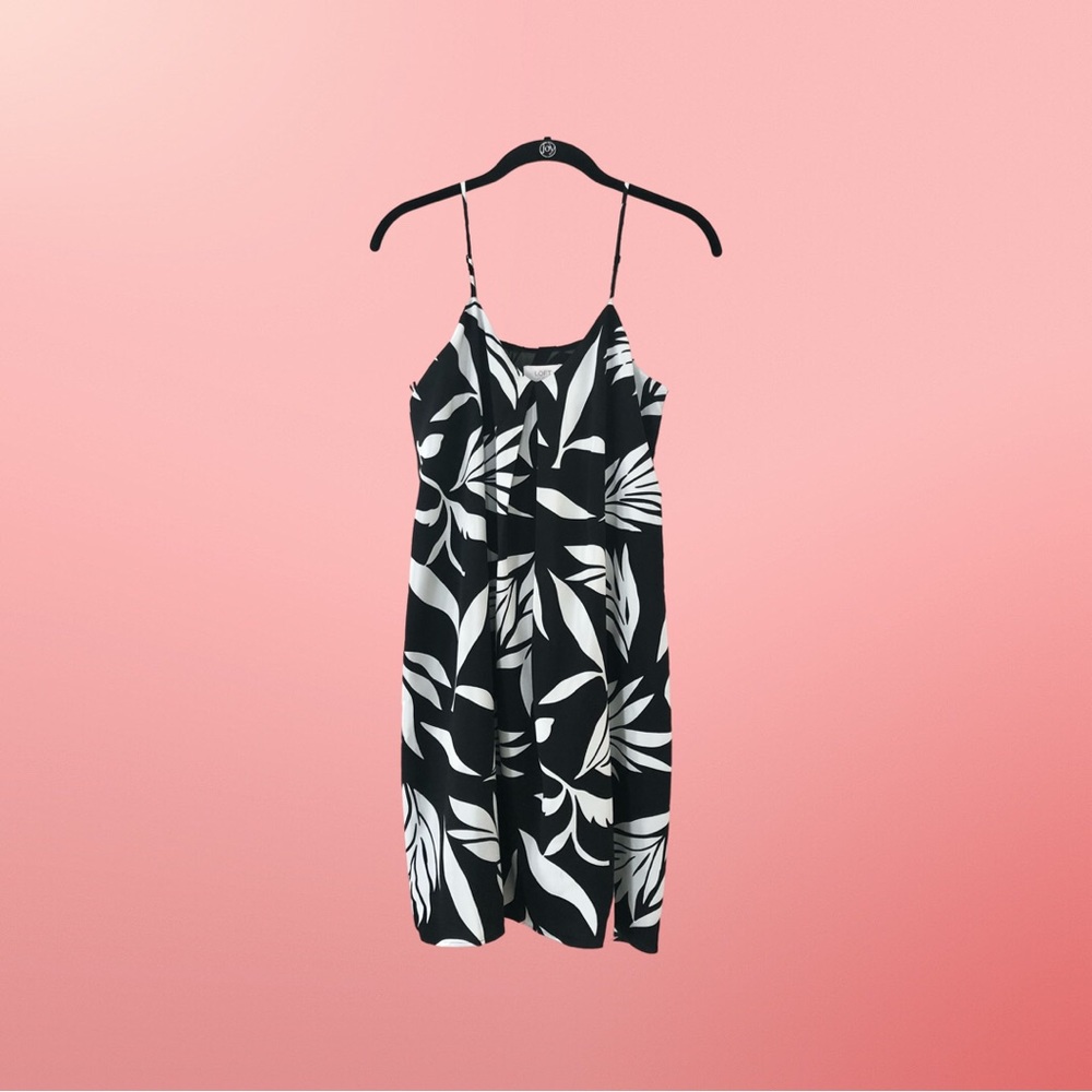ANN TAYLOR LOFT Palm Print Sun Dress in Petite Small